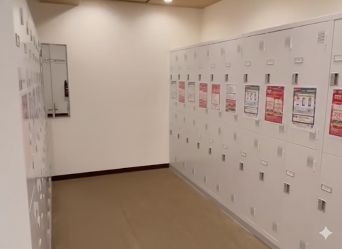LAVA中央林間店 ロッカールーム｜清潔感があり通いやすい環境が整ったホットヨガスタジオの更衣スペース