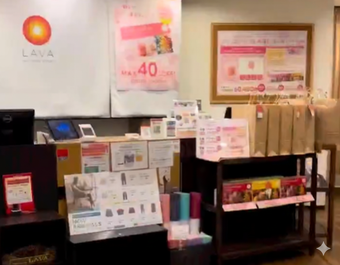 LAVA本厚木店 受付｜清潔で快適な環境の女性専用ホットヨガスタジオ