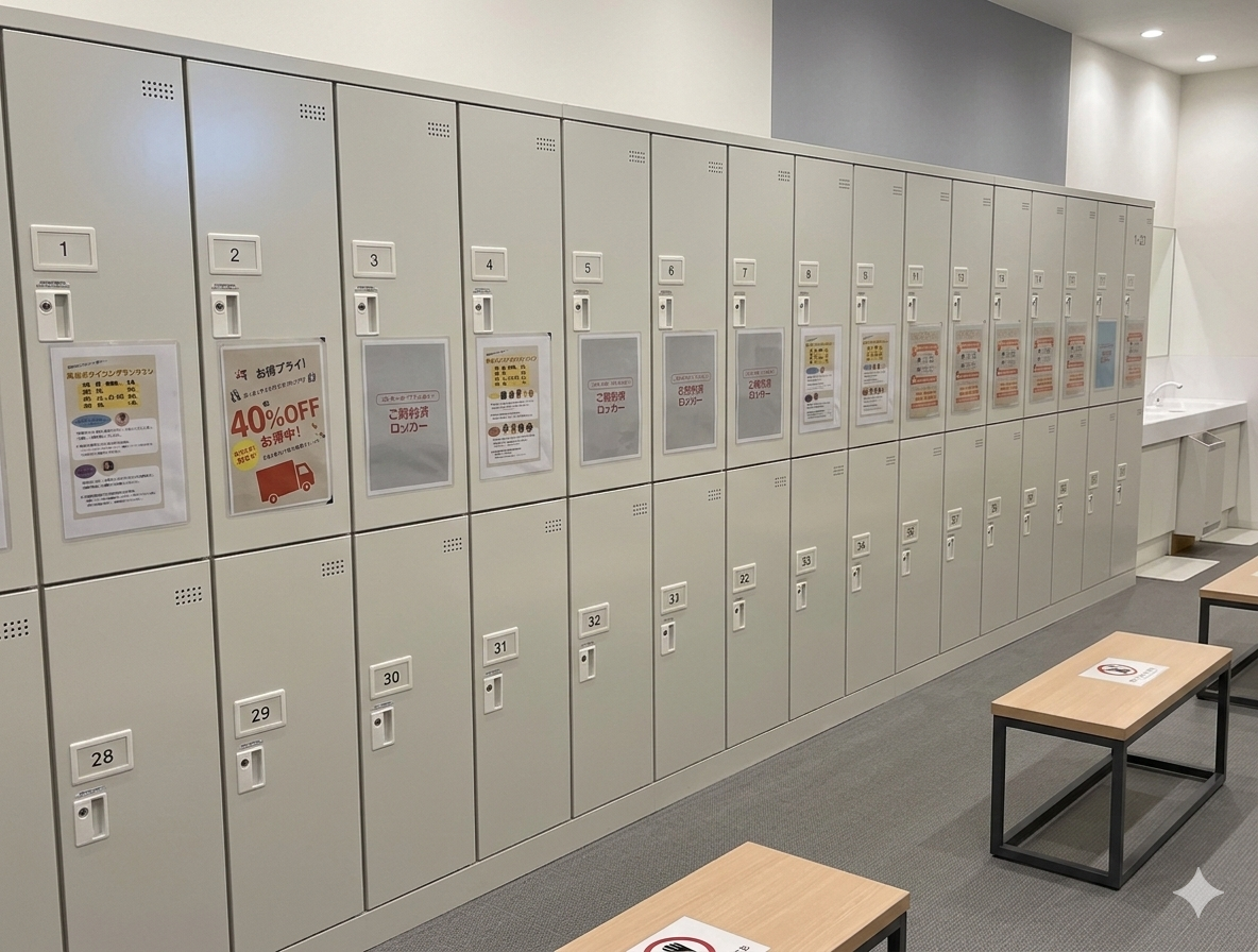 LAVA小牧郷中店 ロッカールーム｜鍵付きロッカーで貴重品も安心して預けられる設備