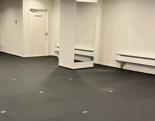 ホットヨガLAVA湘南台店 ウッドストーンスタジオ内観｜床から温まるレッスン空間